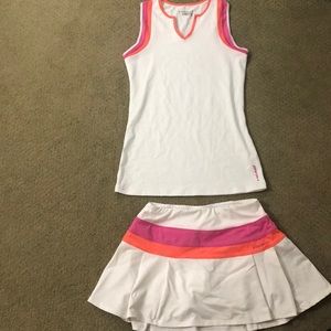 Tennis shirt and skirt